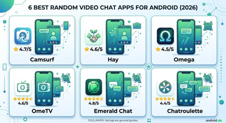 Best random video chat apps for Android 2026 comparison